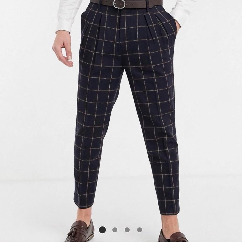 Checkered Trousers with Belt
